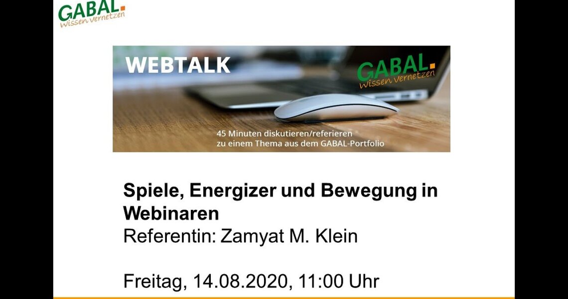 Spiele, Energizer und Bewegung in Webinaren