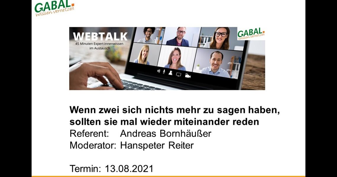 Wenn zwei sich nichts mehr zu sagen haben, sollten sie mal wieder miteinander reden